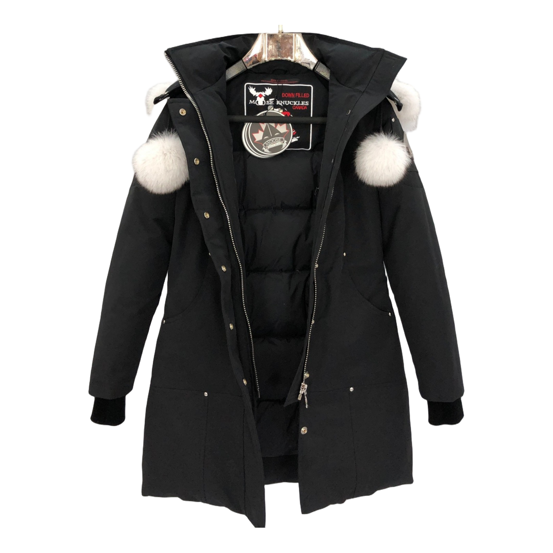 Moose Knuckles Stirling Parka | White Fur Trim | Canadian Down