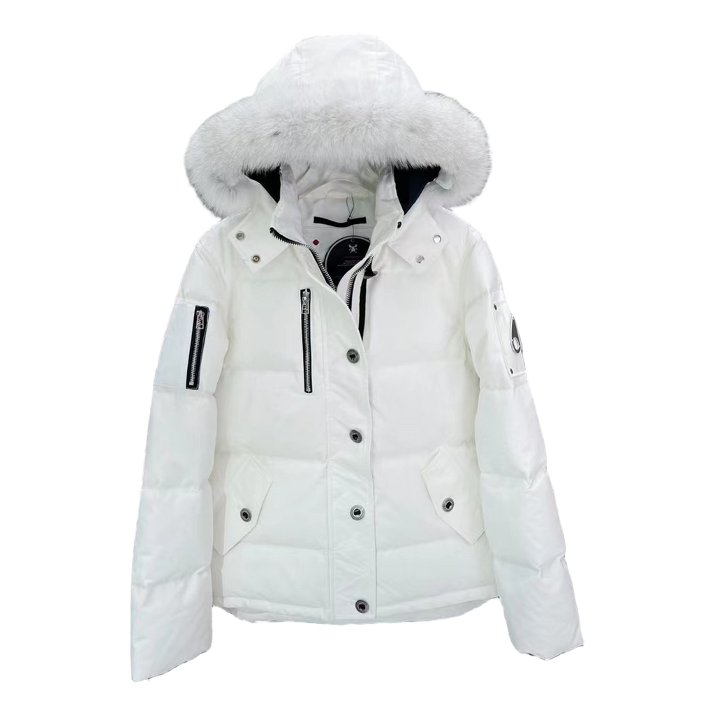 Moose Knuckles Chest-Zip Fur-Trim Hooded Puffer Jacket | Canadian Down