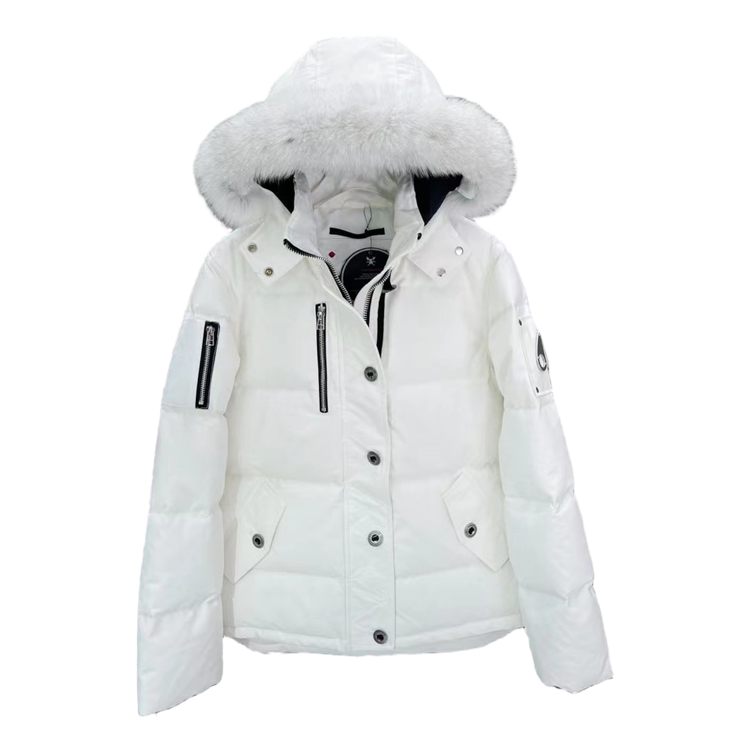 Moose Knuckles Chest-Zip Fur-Trim Hooded Puffer Jacket | Canadian Down