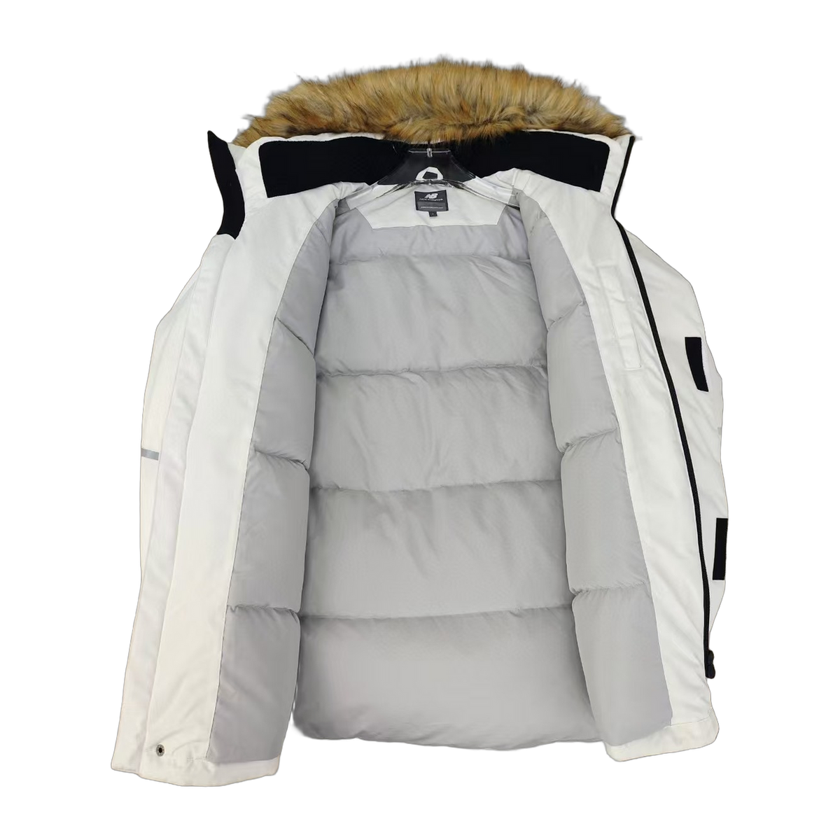 New Balance Fur-Trim Hooded Utility Jacket | White | Insulated