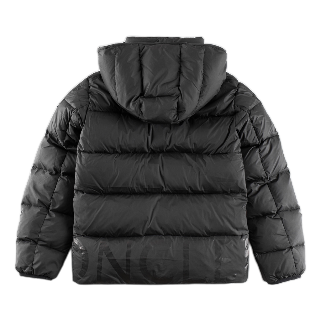 Moncler Contrast-Lined Logo-Hood Puffer Jacket | Black | Premium Down