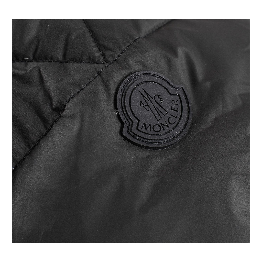 Moncler Contrast-Lined Logo-Hood Puffer Jacket | Black | Premium Down