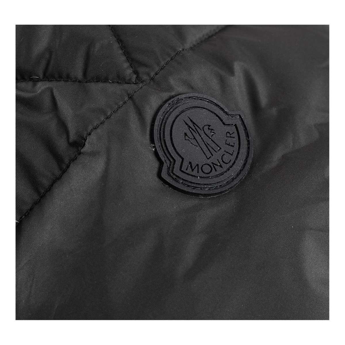 Moncler Contrast-Lined Logo-Hood Puffer Jacket | Black | Premium Down