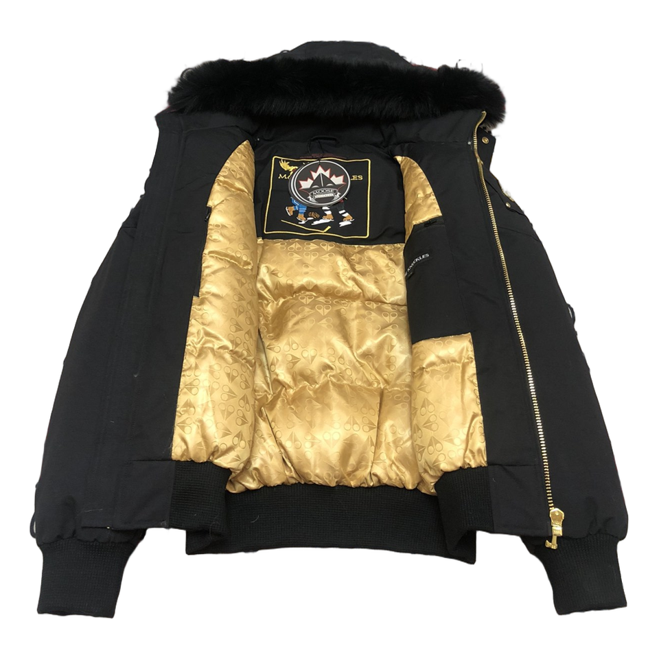 Moose Knuckles Gold Ballistic Fur-Trim Bomber | Black | Canadian Down