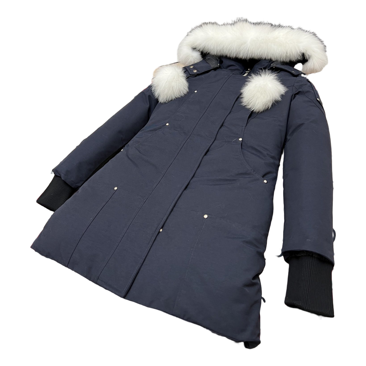Moose Knuckles Stirling Pom-Pom Parka | Navy | Canadian Down