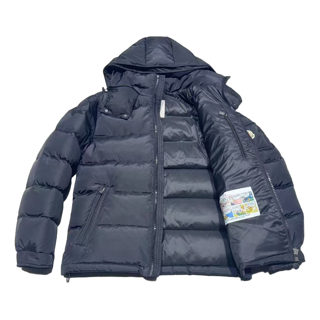 Moncler Sleeve-Pocket Hooded Puffer Jacket | Navy | Premium Down