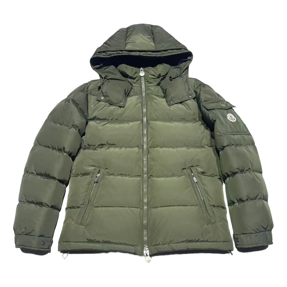 Moncler Maya Matte Hooded Puffer Jacket | Olive Green | Premium Down