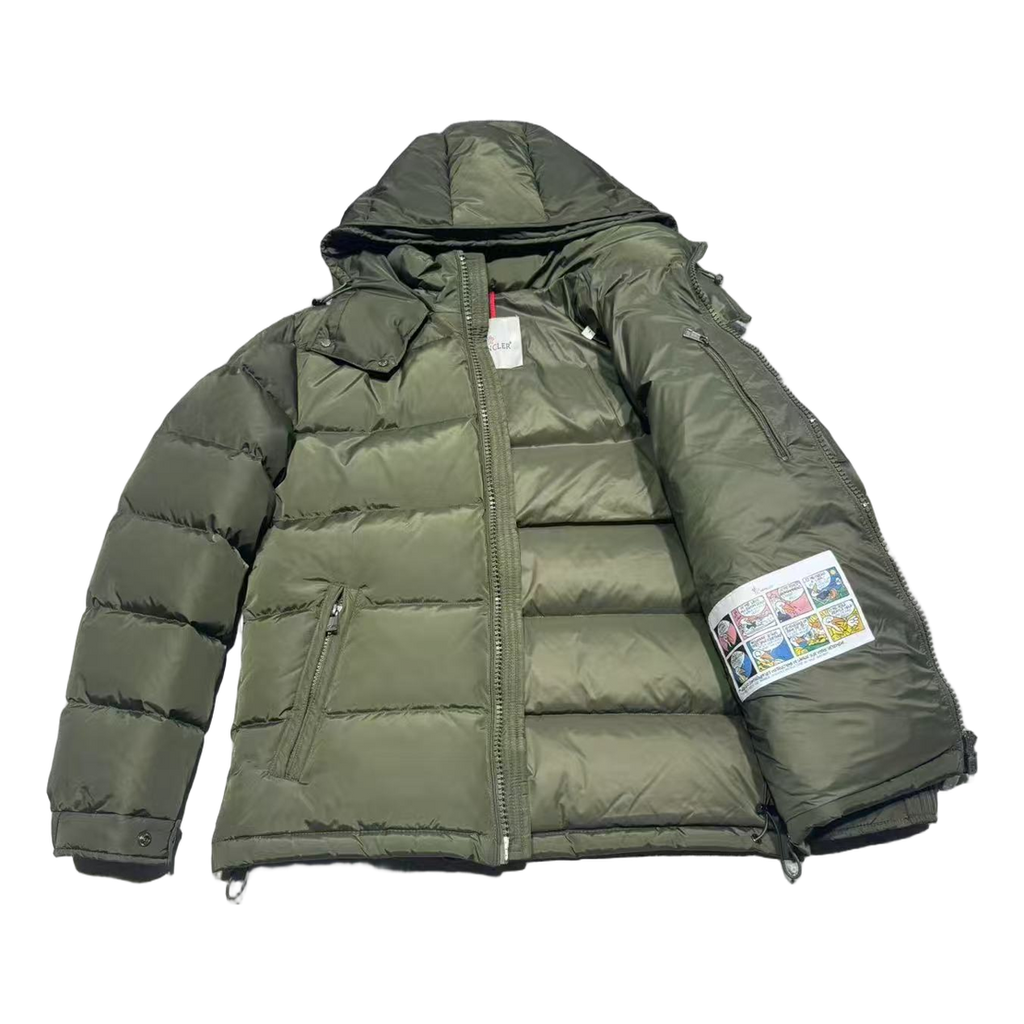 Moncler Maya Matte Hooded Puffer Jacket | Olive Green | Premium Down