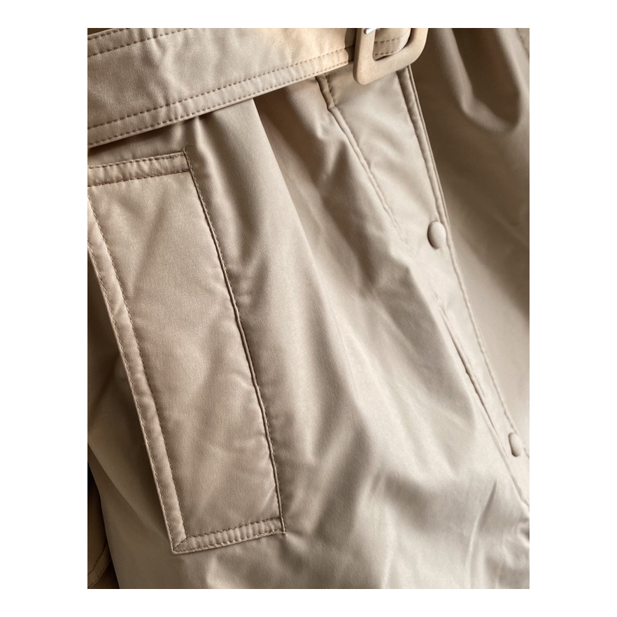 Prada Belted Fur-Trim Hooded Coat | Blush Beige | Luxury Outerwear