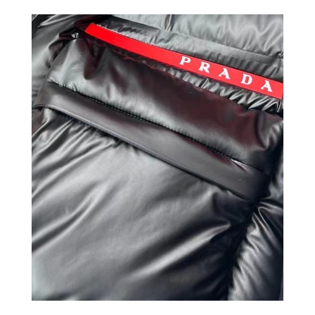 Prada Linea Rossa Hooded Puffer Jacket | Black | Luxury Sportswear