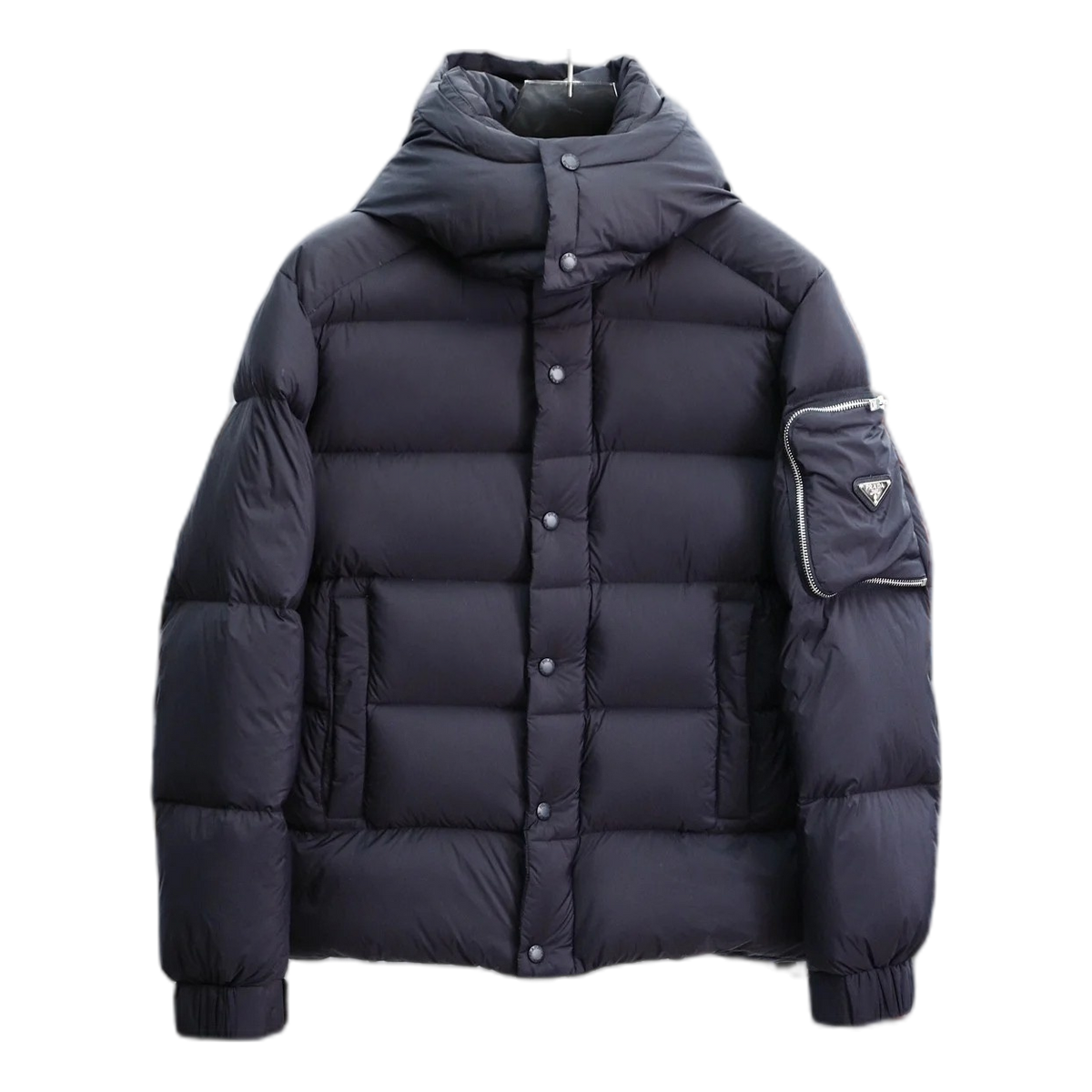 Prada Hooded Puffer Jacket with Sleeve Pouch | Luxury Outerwear
