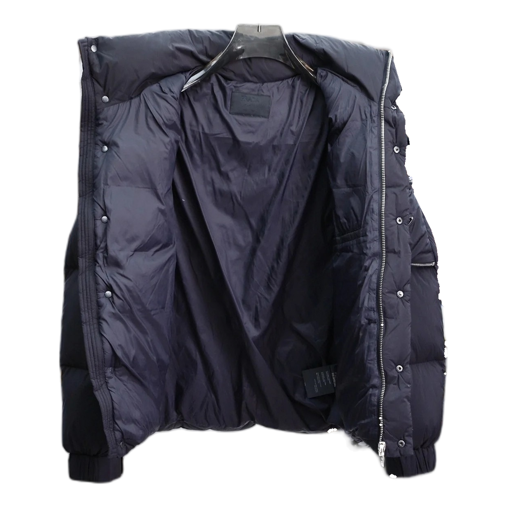 Prada Hooded Puffer Jacket with Sleeve Pouch | Luxury Outerwear